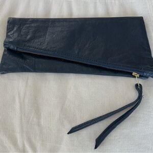 Vintage navy fold over clutch bag.